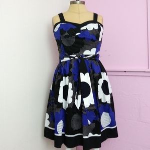 Floral Polka Dot Rockabilly Pinup Summer Dress